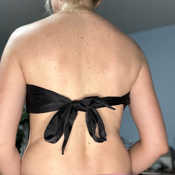 Printed Tie-Back Pointed Hem Top - small - Picture 8 of 9